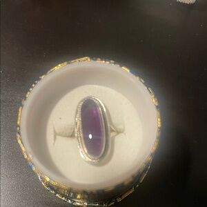 Elegant Silver and Purple Ring